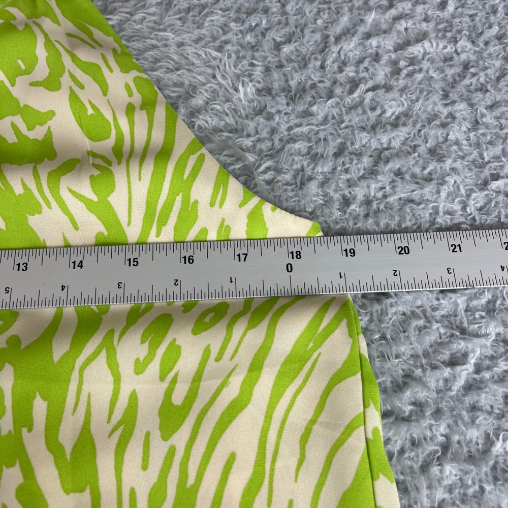 Bar III Lime Green Cream Animal Print Halter Neck Sleeveless Blouse Small - Picture 4 of 8